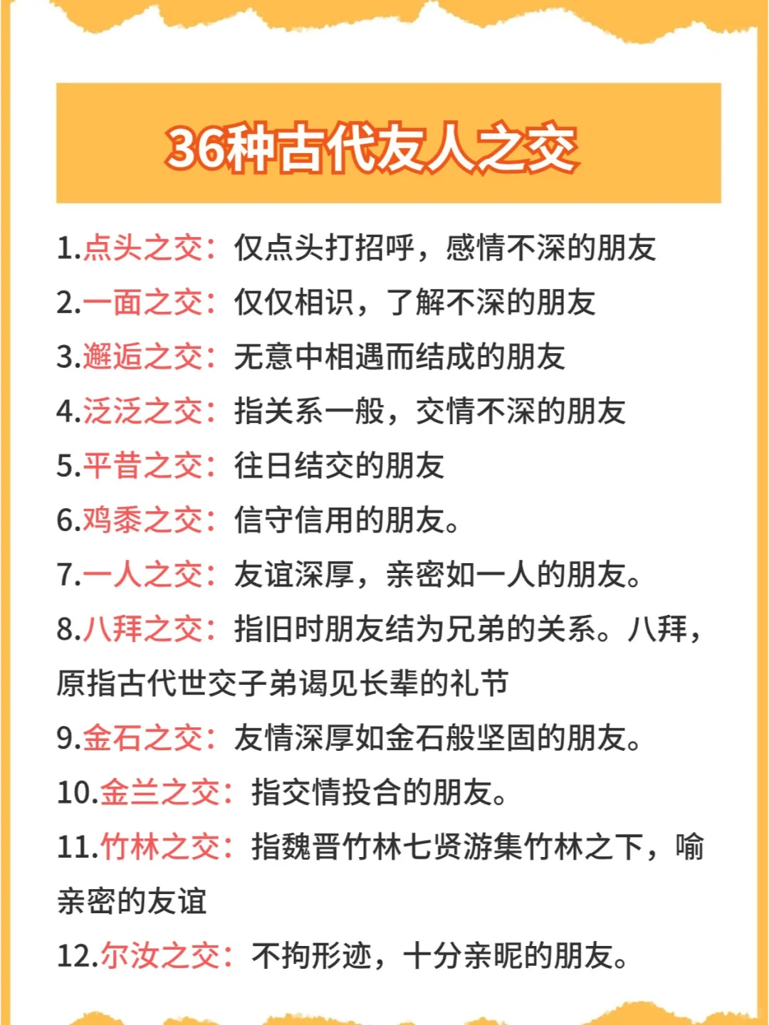 涨知识：这36种古人之交，你能分清吗