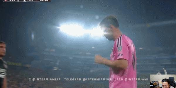 第58分钟，贡献一球一助的梅西被替换下场。辛苦了！迈阿密国际vs瓜亚基尔巴塞罗那