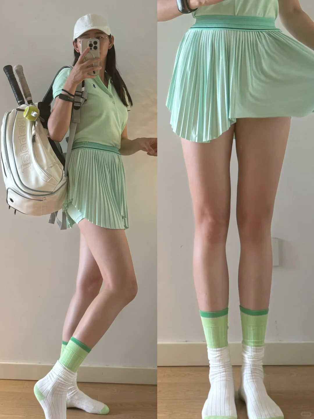 👗👗👗一定要右滑看下，🎾场上阳光下更好看