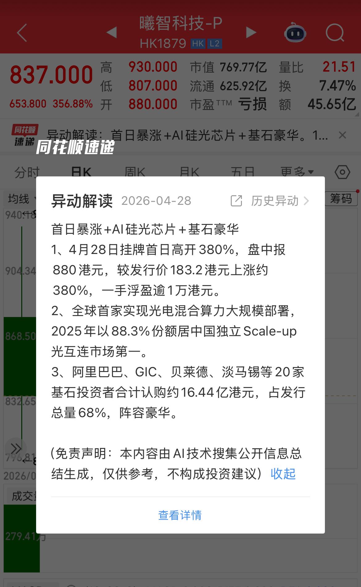 “AI光算力第一股”来了！上海曦智科技今登陆港交所。

要相信光！不管你信不信，