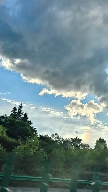 [彩虹]“云卷云舒，绿意盎然，阳光洒落，美好一天的开始。”🌤️🌳🌞