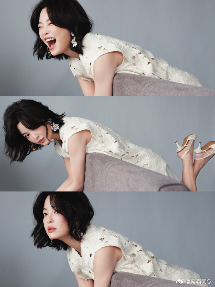 辛芷蕾溢出屏幕的生命力辛芷蕾这身镂空罩衫配连衣裙真的太绝了，干净又温柔，整个人像