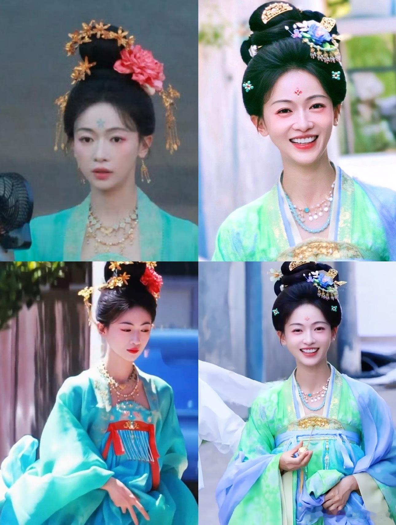 也就是吴谨言的脸撑住这衣服，这颜色放在她身上特别明媚，不俗气 ​​​