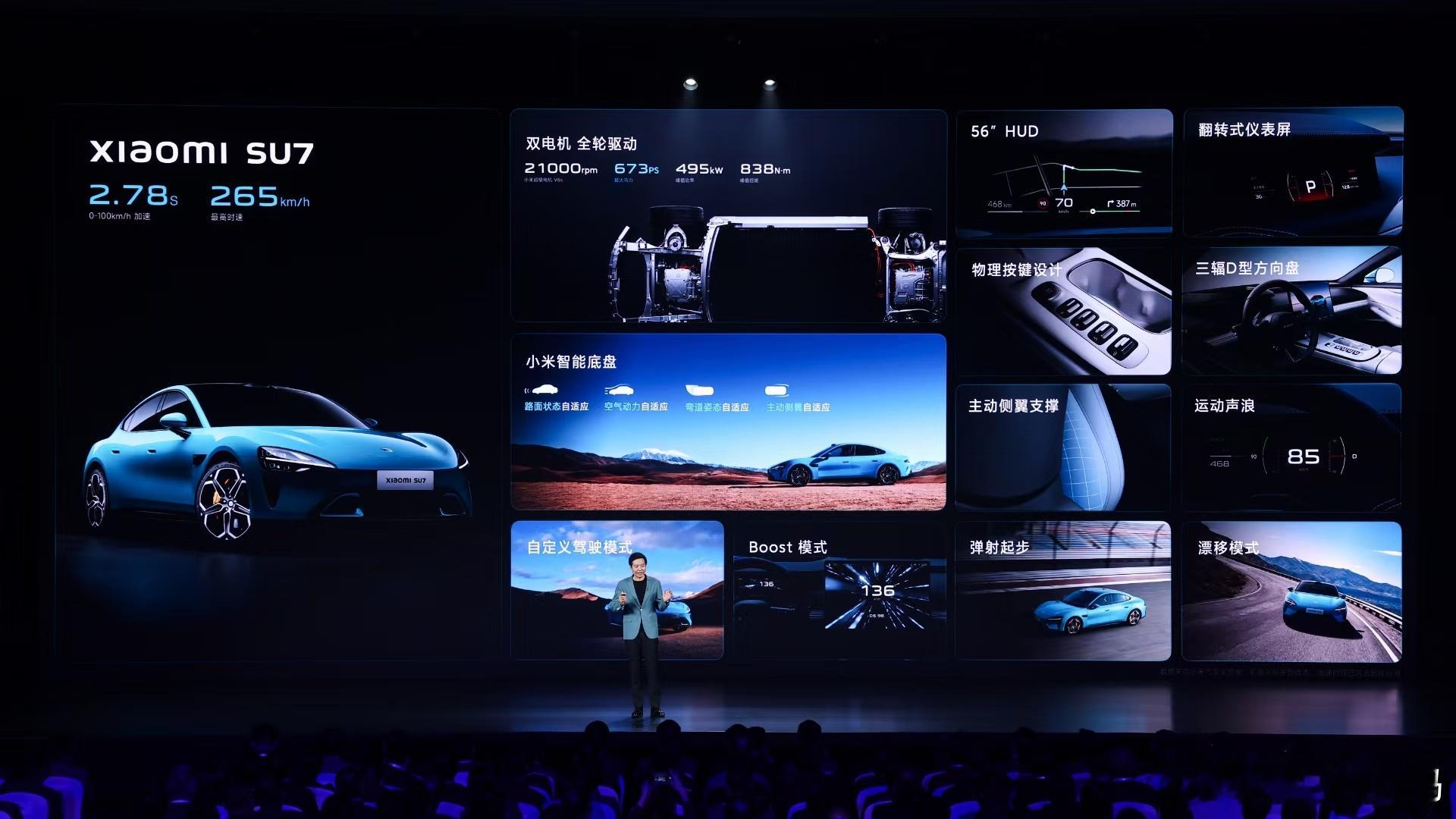 #小米SU7# 全系超长续航起步续航700km，保证一周通勤；Max版更是国内2