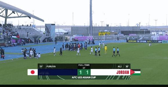 约旦U23加时赛1:1战平日本，双方进入点球大战，不得不说约旦国家队能够进入世界