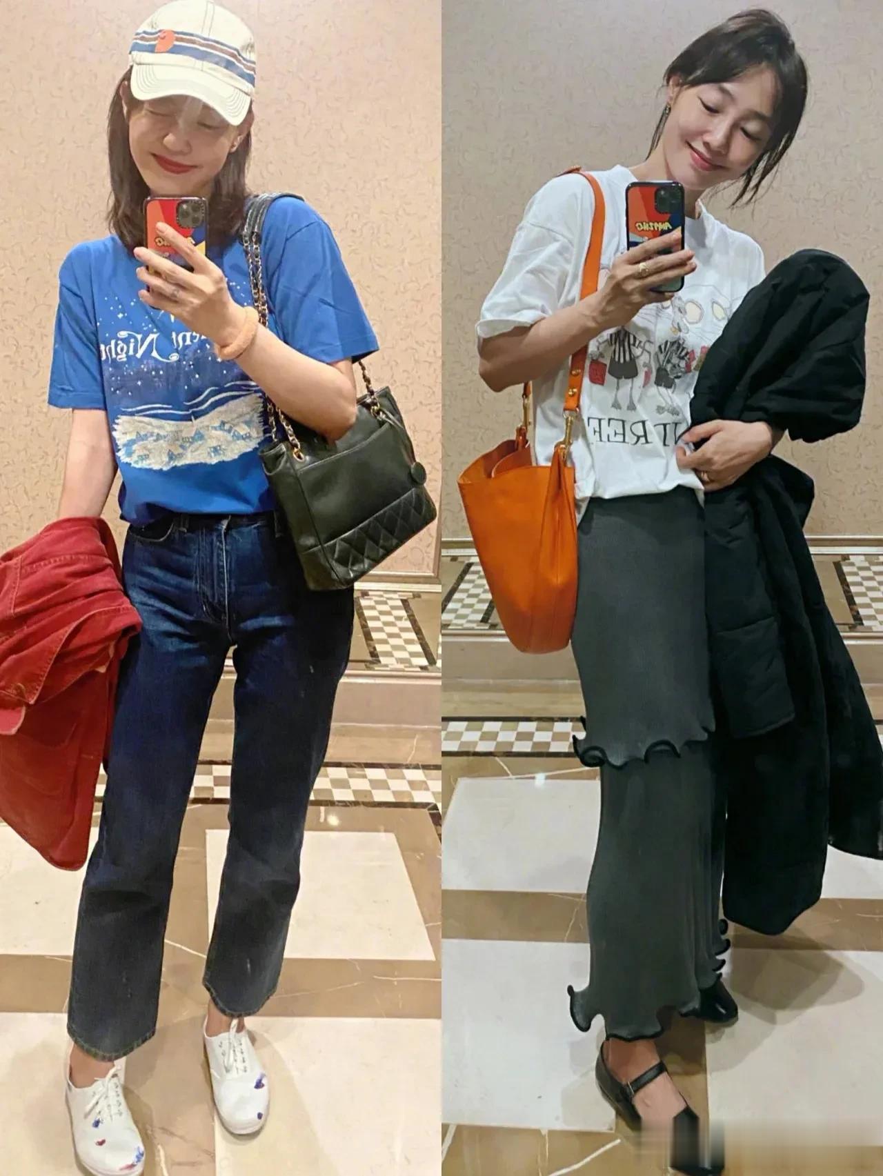 
明星穿搭～白百何私服合集，看似简单，却很有气质的日常穿搭。
   