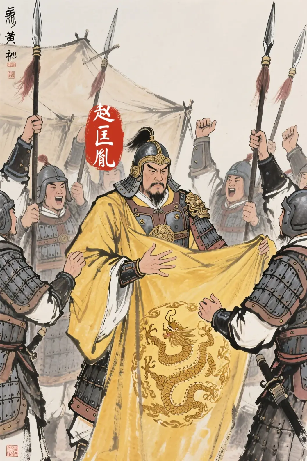 赵匡胤黄袍加身。