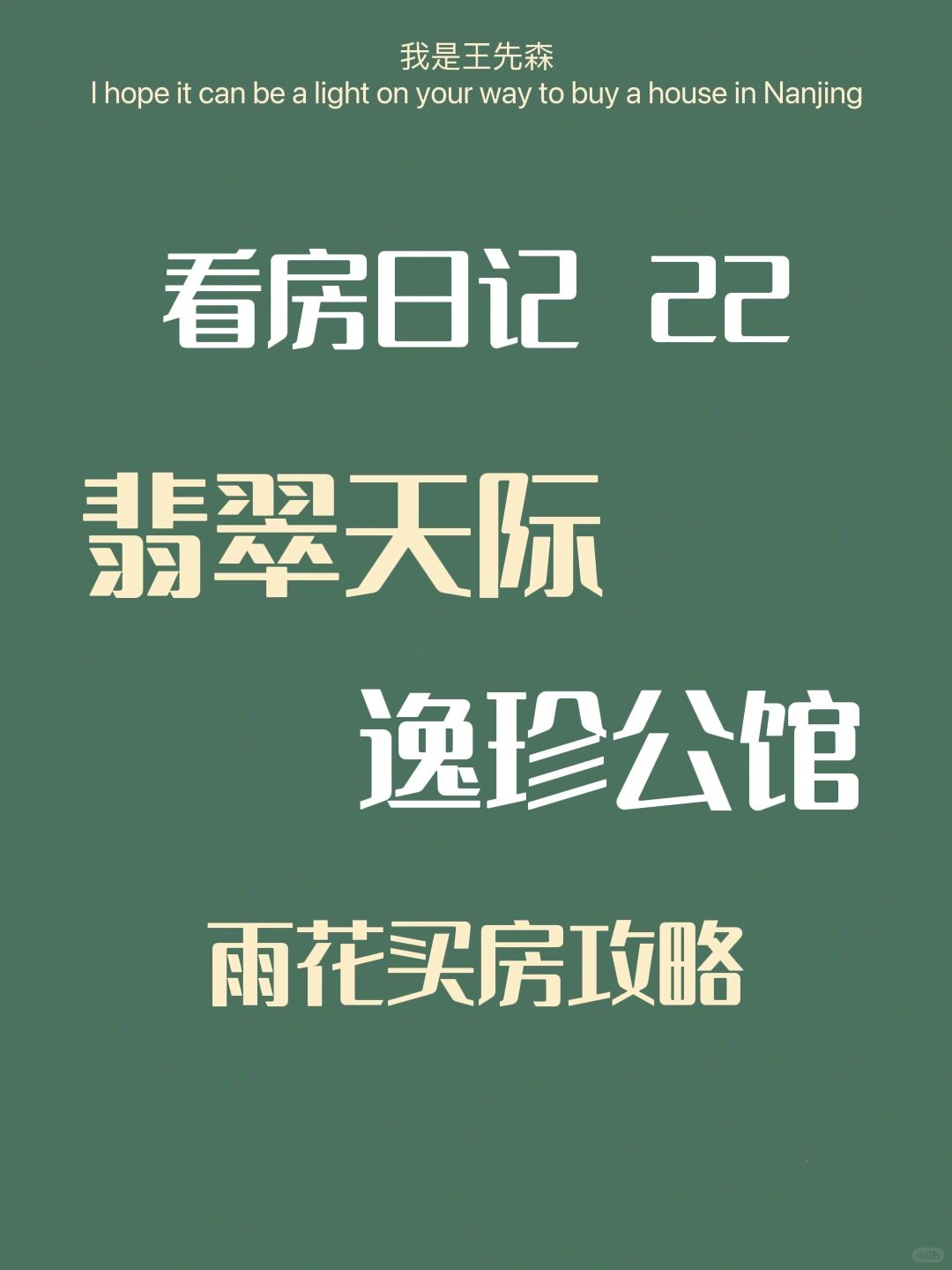 南京买房 看房日记22 雨花区次新or低密改善