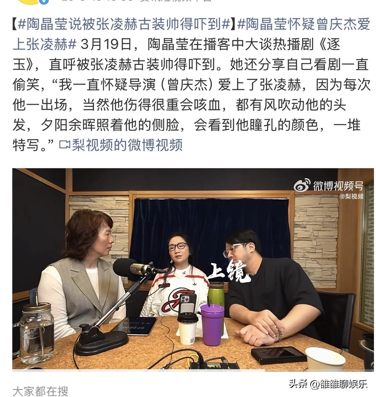 陶晶莹、张凌赫，冲上热搜。

3月19日，陶晶莹在节目播客中，向大家安利热播剧《