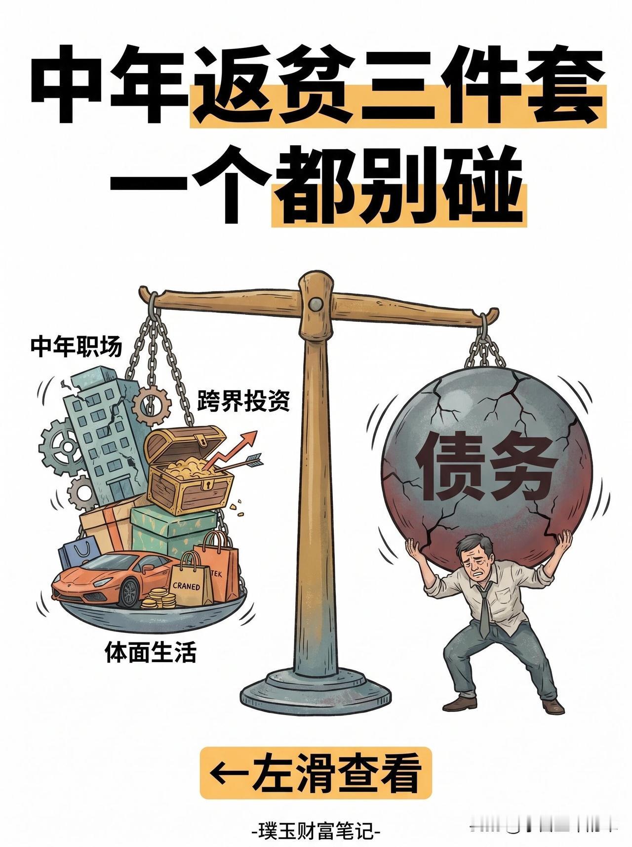 中年返贫三件套，一个都别碰

人到中年，职场压力、跨界投资、体面消费这三件事，一