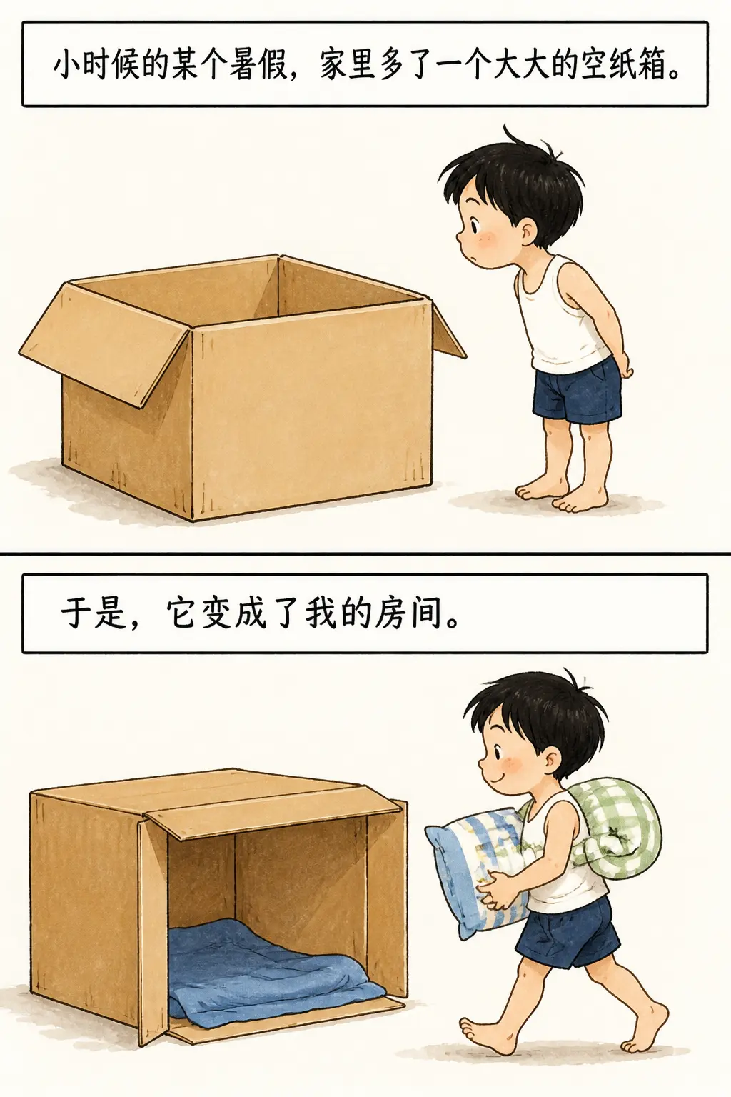 小时候的暑假，一个纸箱就是我的全世界