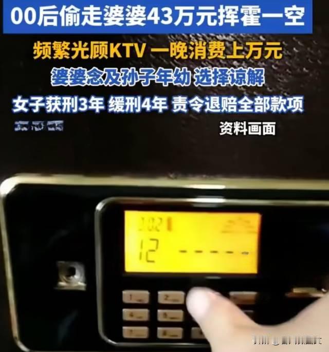儿媳盗婆婆 43 万 KTV 挥霍，因家庭谅解获缓刑
2000年初出生的张艾拉结
