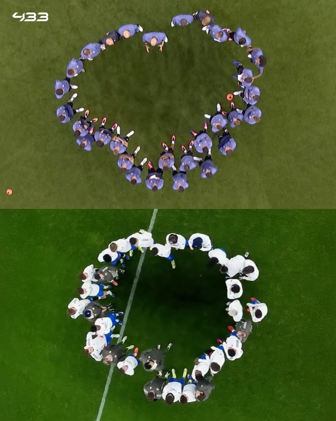 阿韦洛亚带领全队重现齐达内在2017年欧冠决赛前围成的心型圈。🤍欧冠联赛本菲卡