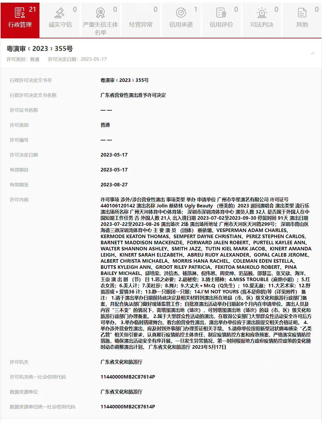 蔡依林Ugly Beauty巡回演唱会深圳站、广州站过审，本人态度来了个一百八十