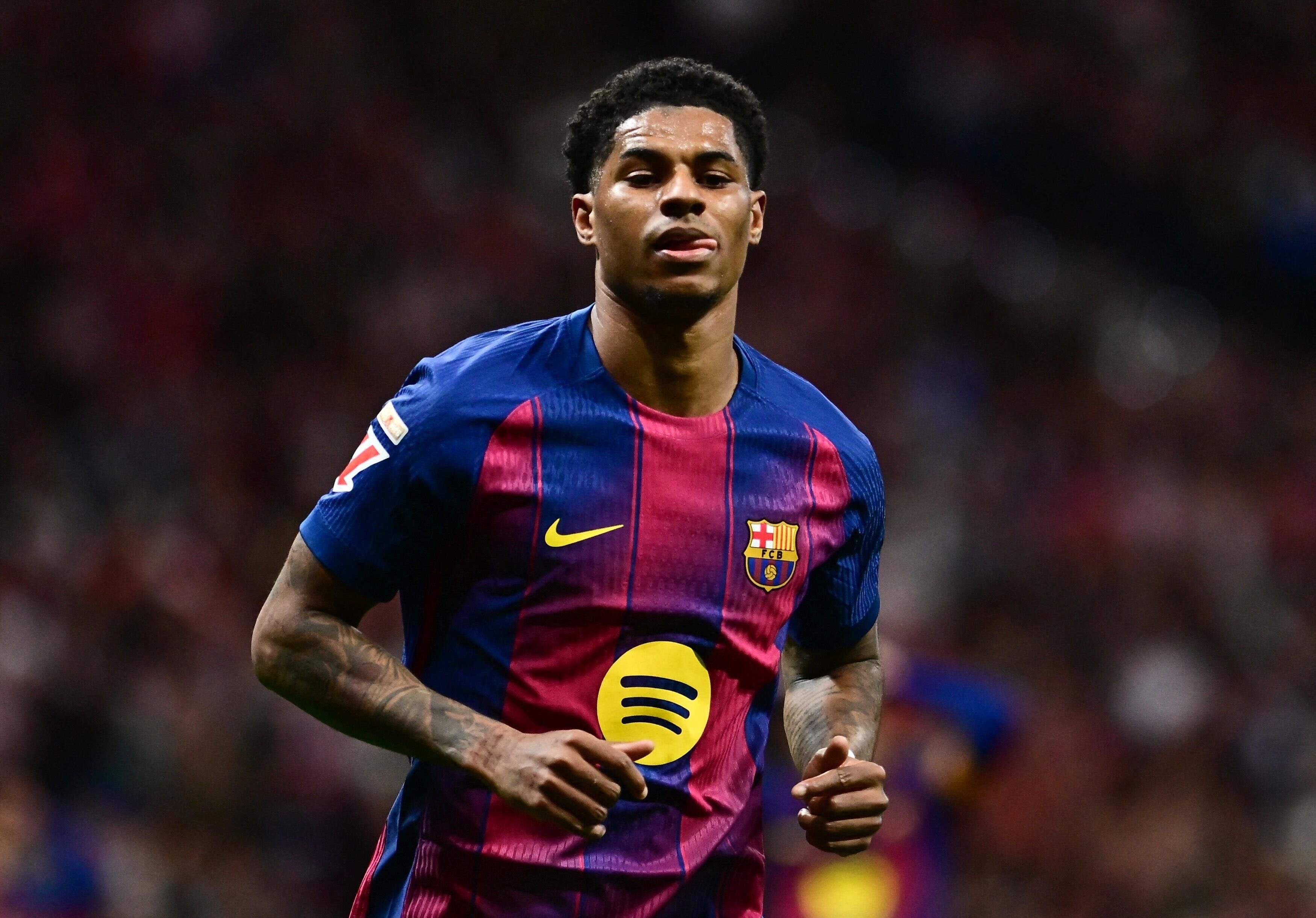 4月26日讯 在本轮西甲巴萨对阵赫塔费的比赛中，拉什福德破门。据统计，这是本赛季