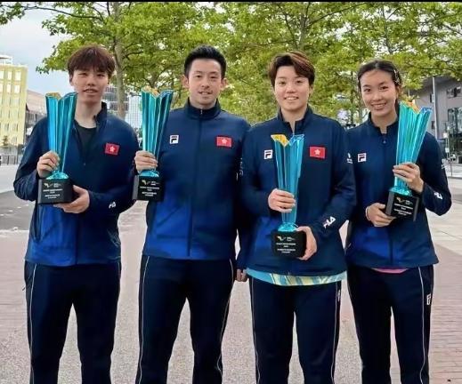 太亮眼了👏，中国香港乒乓队这次收获满满，杜凯琹、黄镇廷各揽两座奖杯，全队都打出
