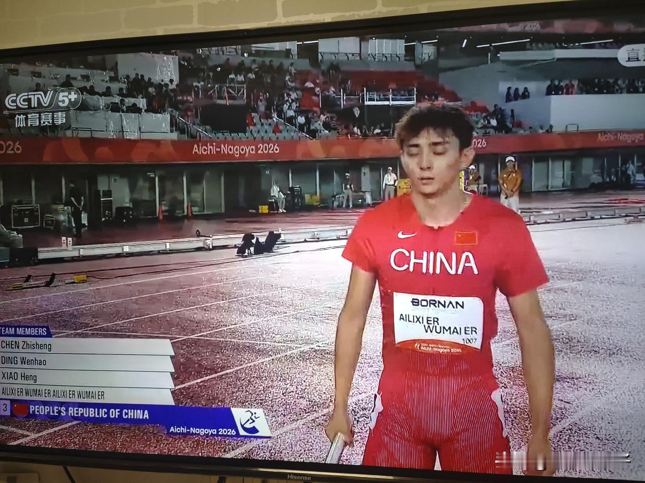 今晚的男子4x400米接力，中国队现在的人员配置，能够站上领奖台，就是巨大的胜利