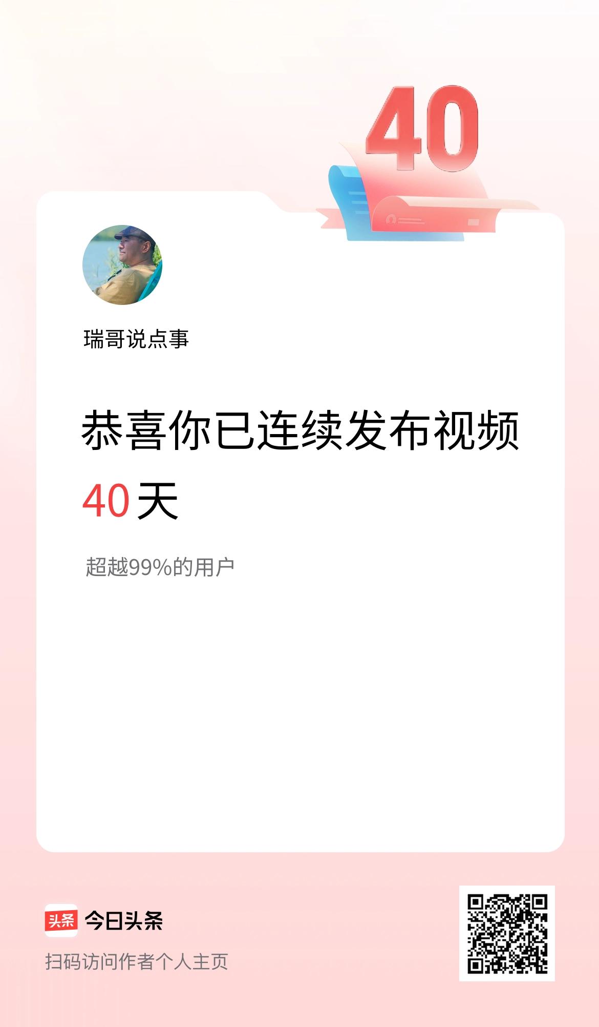 我在头条连续视频投稿40天