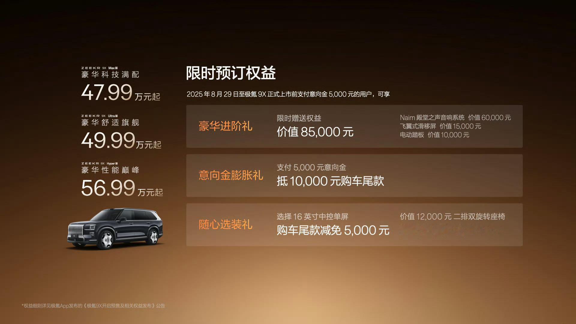 极氪9X价格出了东西是奔着揽胜、库里南做的；价格是盯着L9、ES8要的；太艰难了