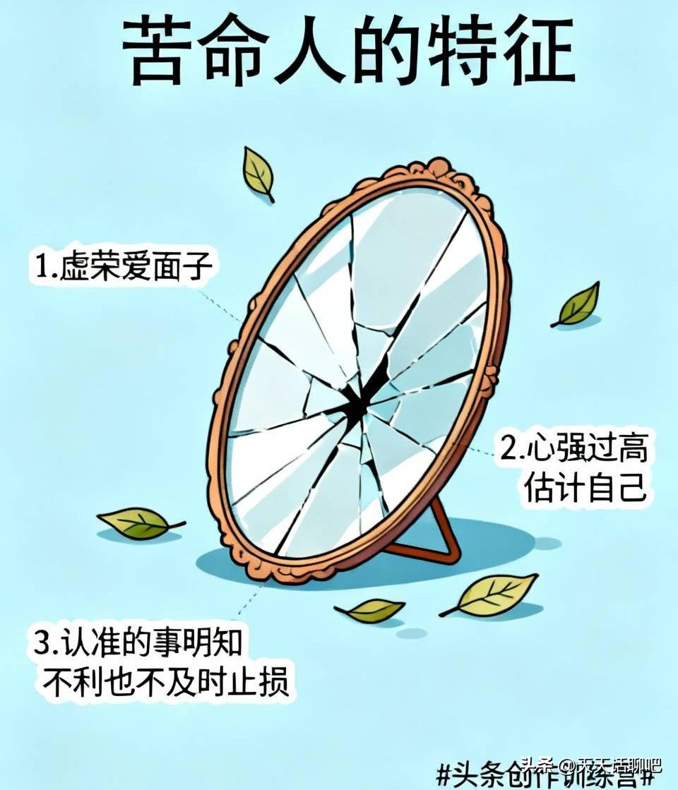 苦命人的特征，
看看你占了几条：
1、虚荣爱面子，
为了妆脸面借钱也要满足心里需