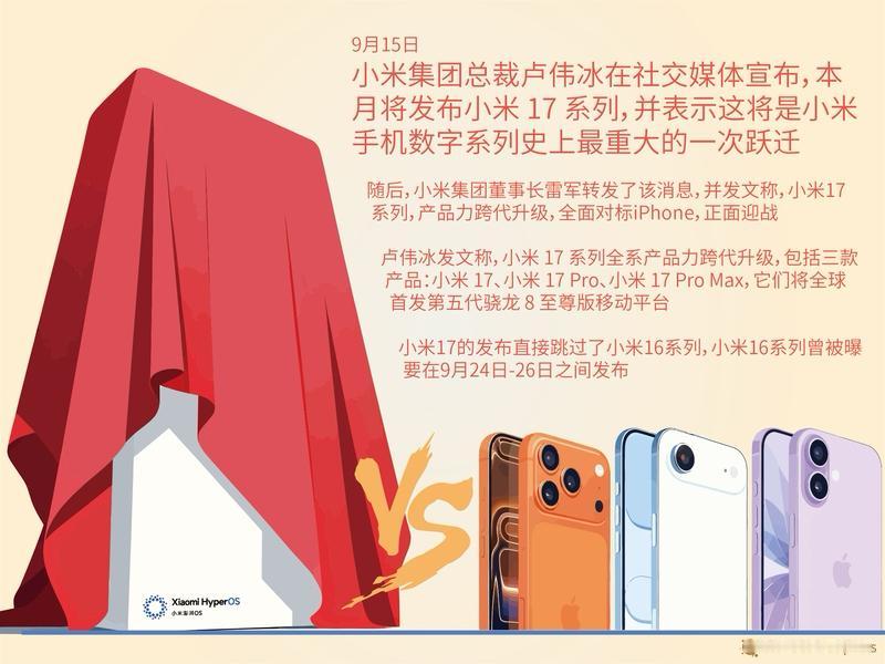 卢伟冰开箱小米17系列，这事儿可太有看头了！9月22日，小米17系列三款机型外观