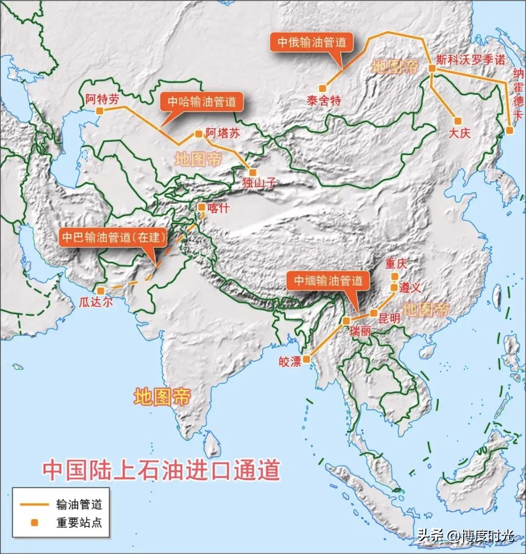 中国陆上进口石油管道极为重要
是能源供应的坚实保障
如中哈石油管道
全长近300