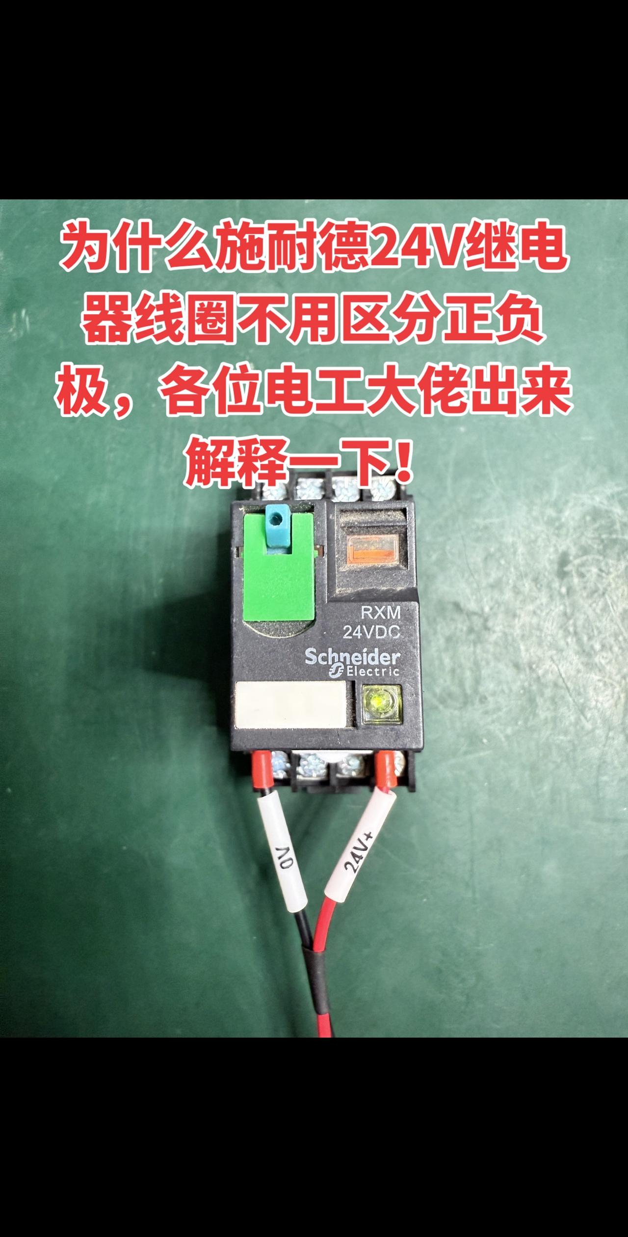 为什么施耐德24V继电器线圈不用区分正负极，各位电工大佬出来解释一下！电工 零基