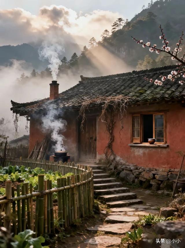 三餐粗茶烟火气
几间茅屋纳晨昏