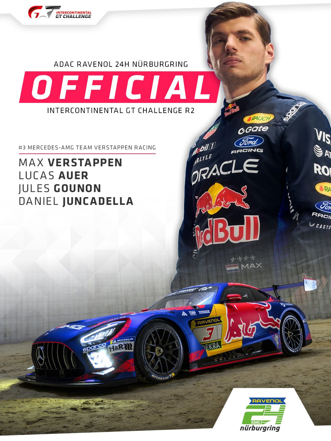 麦克斯·维斯塔潘确认将参加今年5月14-17日举行的纽博格林24小时耐力赛！届时