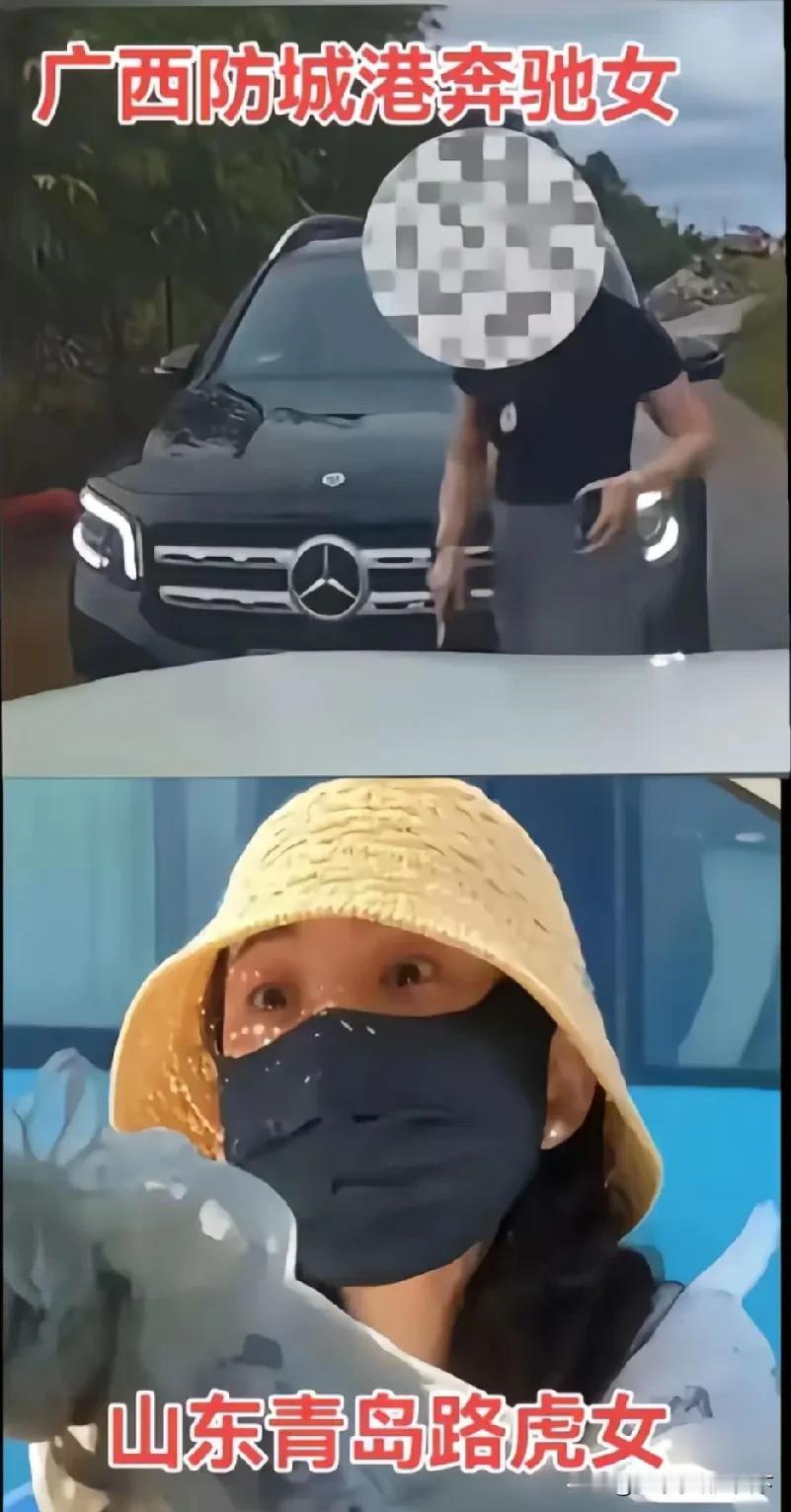 你说要是亮证姐和青岛路虎女他俩碰一下会怎么样。你觉得哪个会让车？
发现没，开豪车