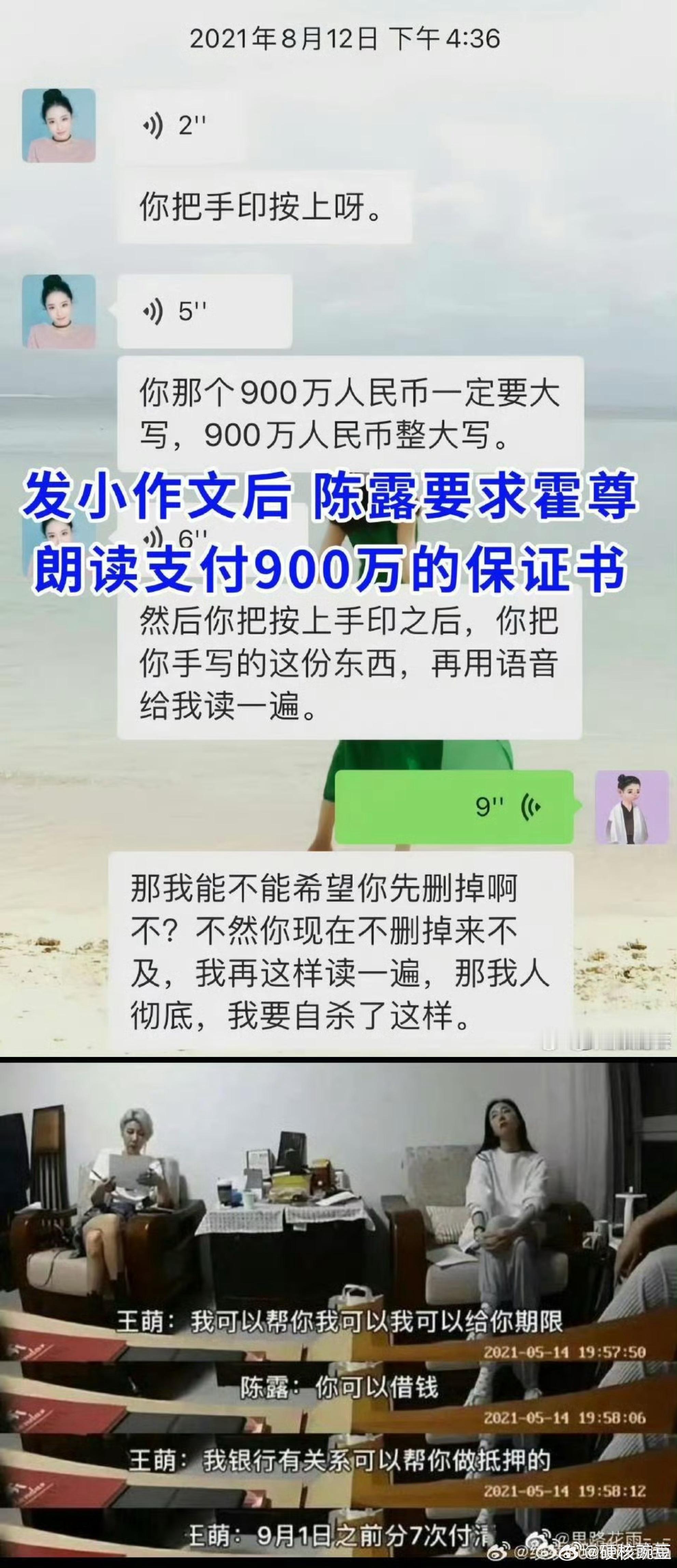 陈露从一开始就用小作文欺骗公众，想要利用公众错付的同情心达到自己敲诈勒索和摧毁他