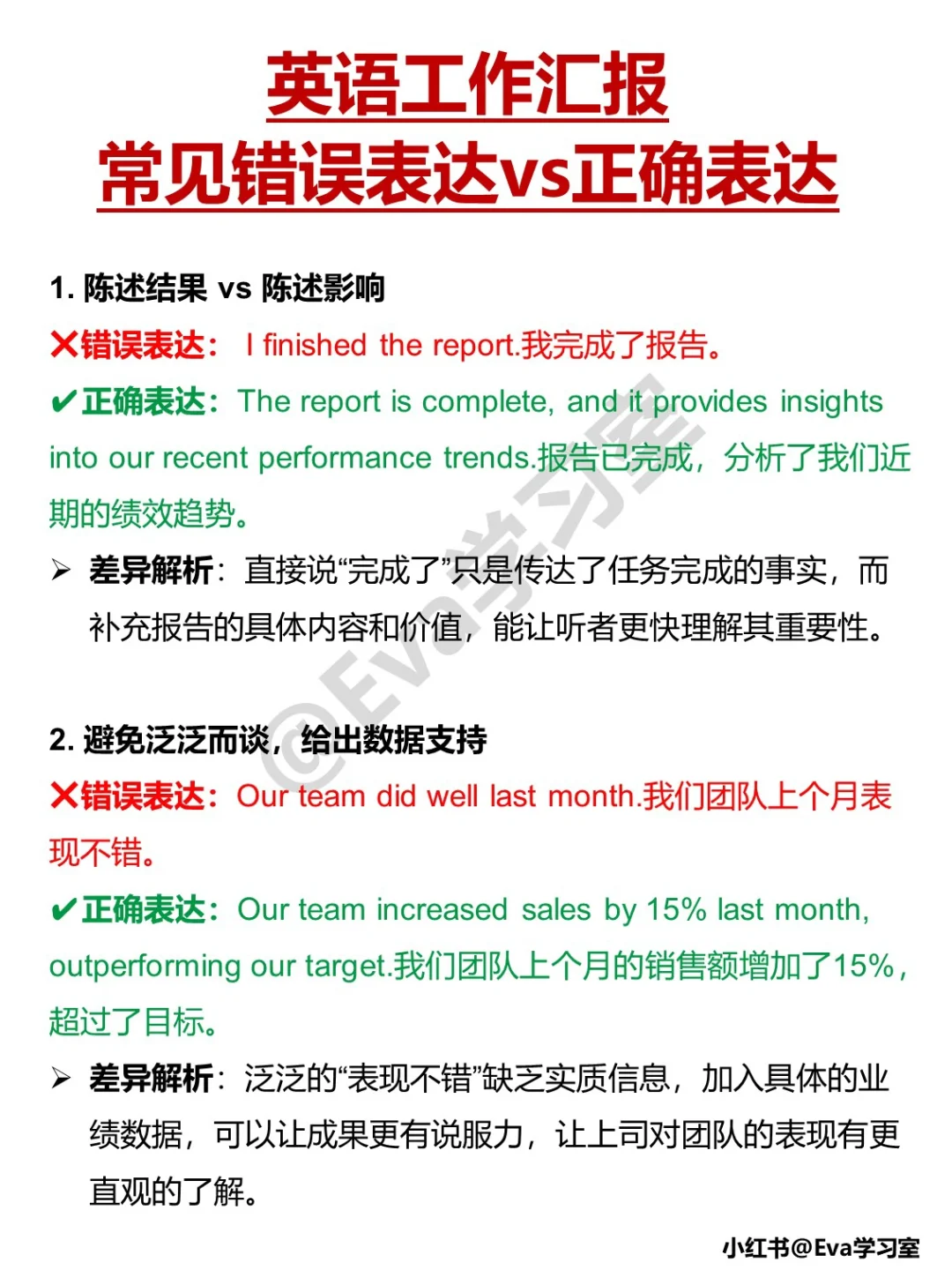 职场英语｜外企"工作汇报"常见错误表达！