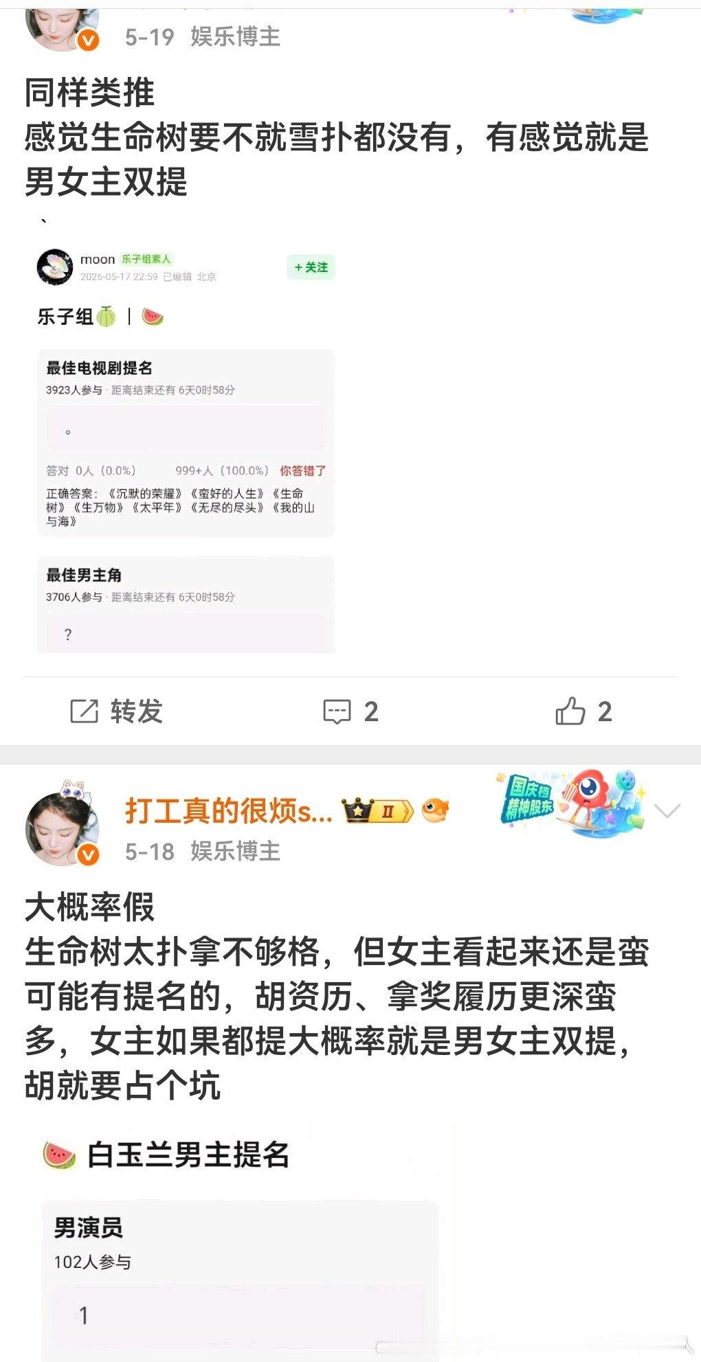 完全没说错啊，我的意思不是“树一定得提”， 我的意思树要不就太扑都不提、有提多半