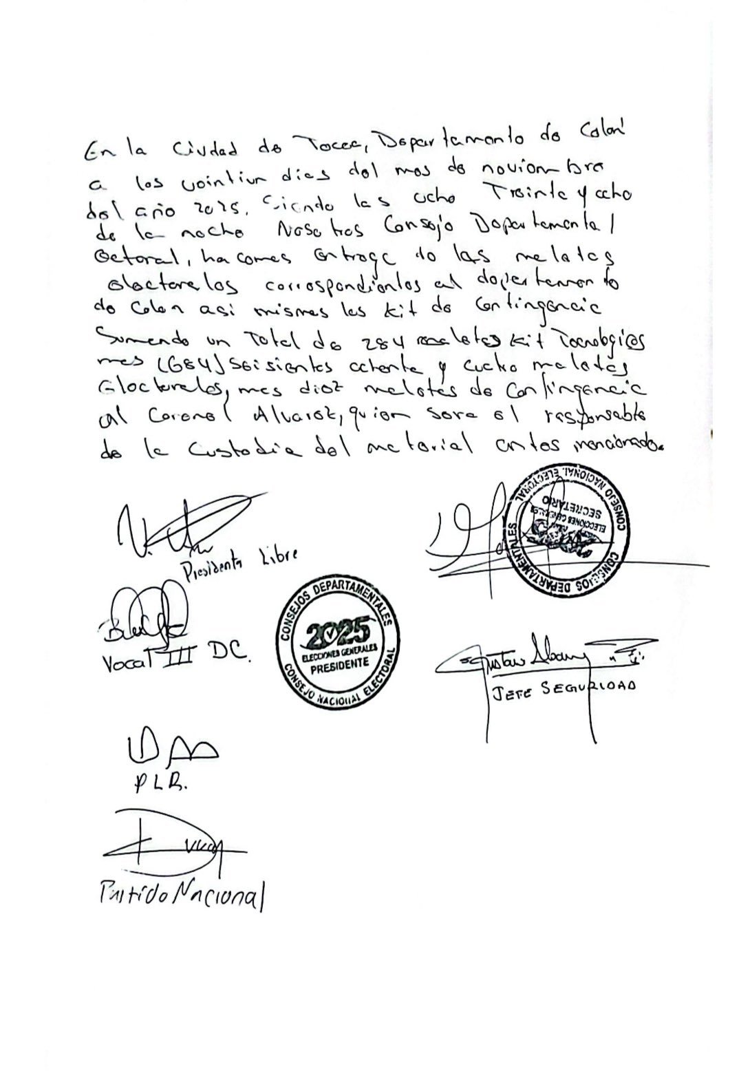 🇭🇳❗洪都拉斯国家选举委员会通报选举违规事件:“在科隆省，洪都拉斯国民党(老