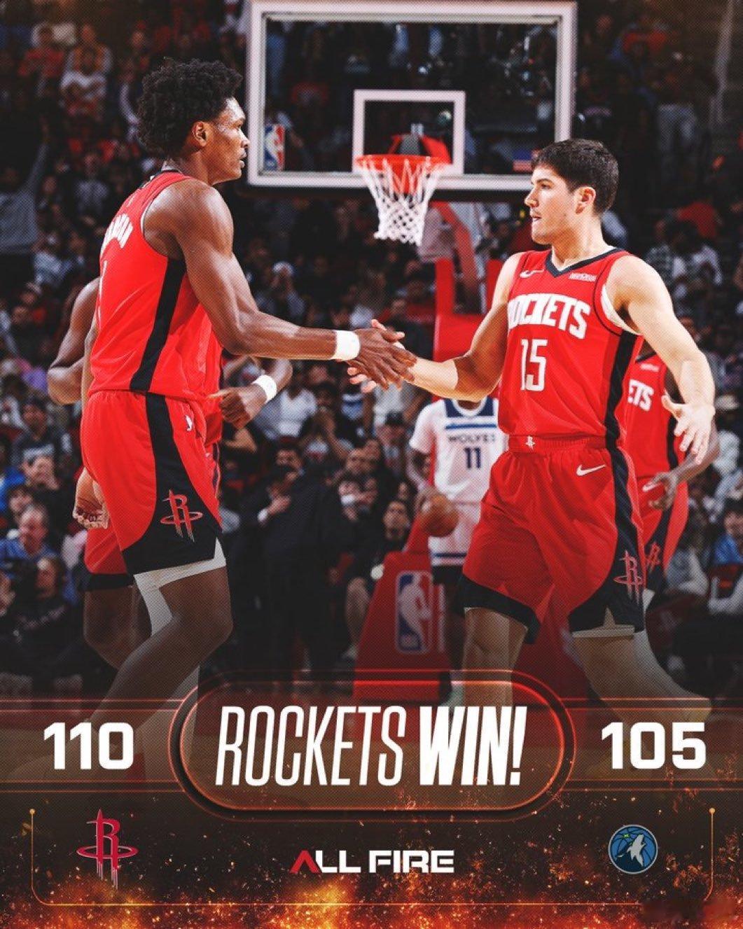 总算背靠背的第二场赢球了赛季首次不容易找回了以前的精神头💪休斯顿火箭 提气啊 