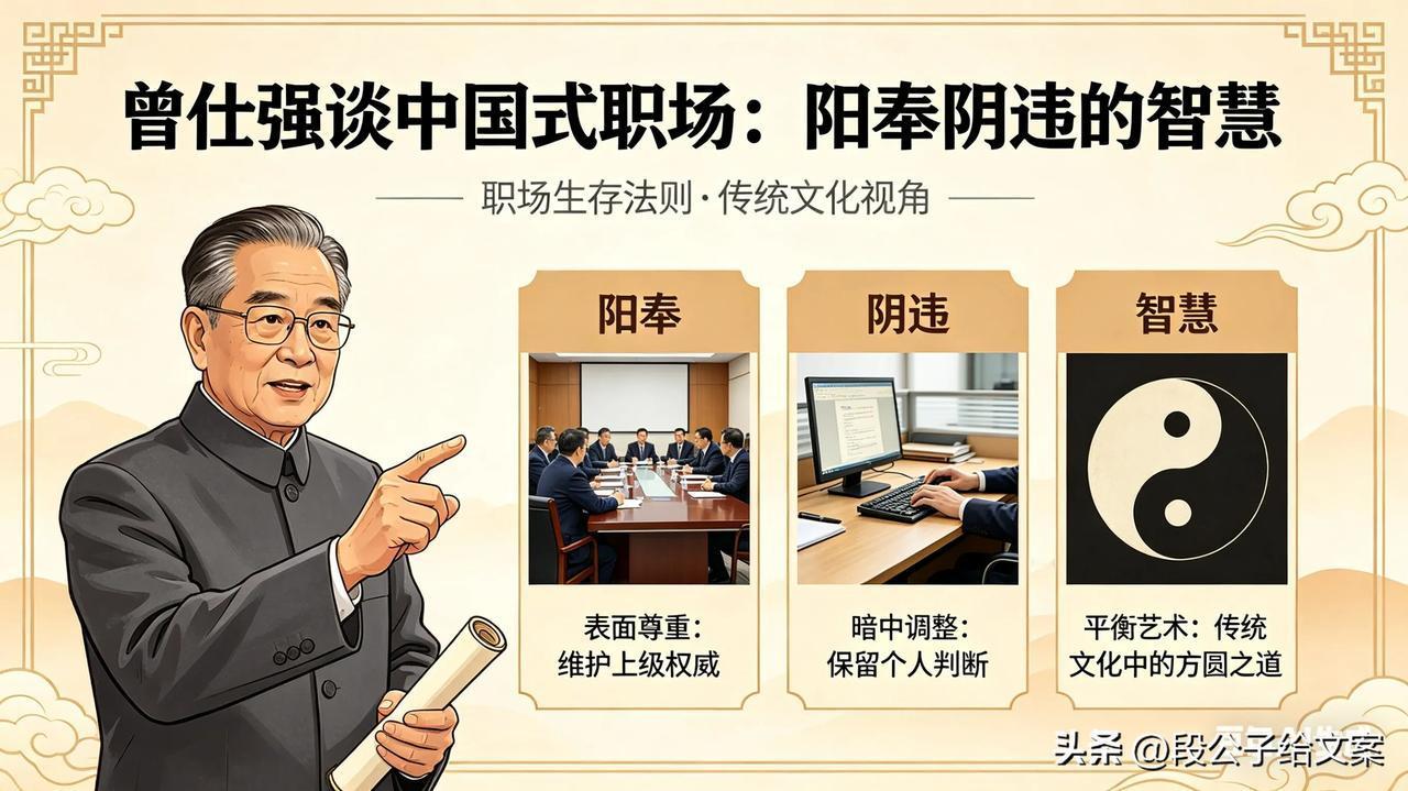 曾仕强：职场不是非黑即白，会“阳奉阴违”的人，才是真聪明！
 
曾仕强教授讲透中