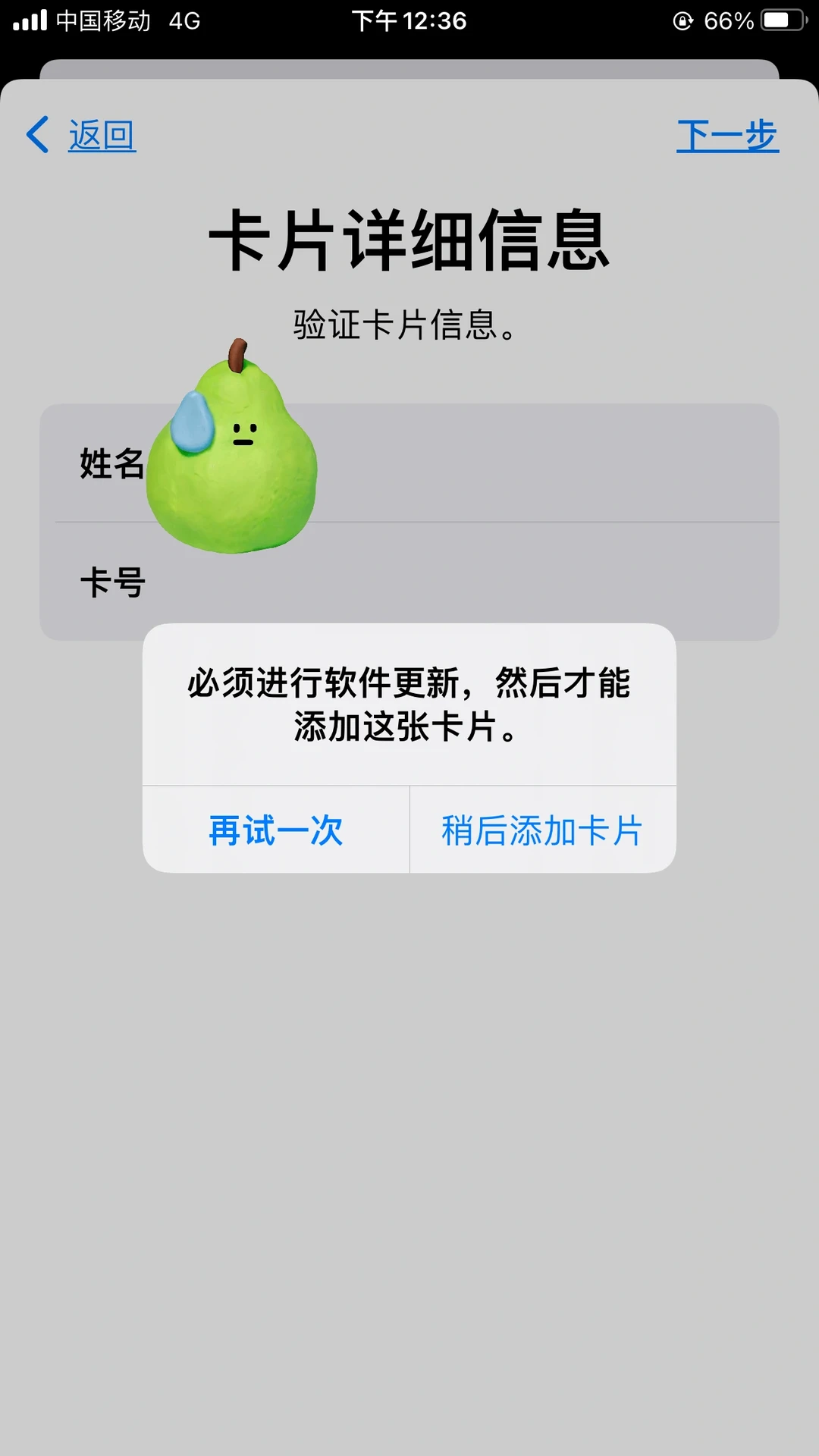 Visa绑卡失败