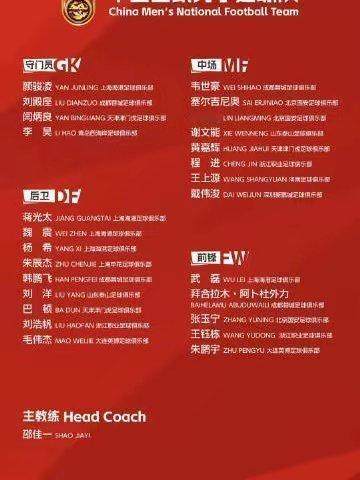 津门虎3人入选国足大名单【津门虎3人入选国足大名单】中国足协公布国足备战2027
