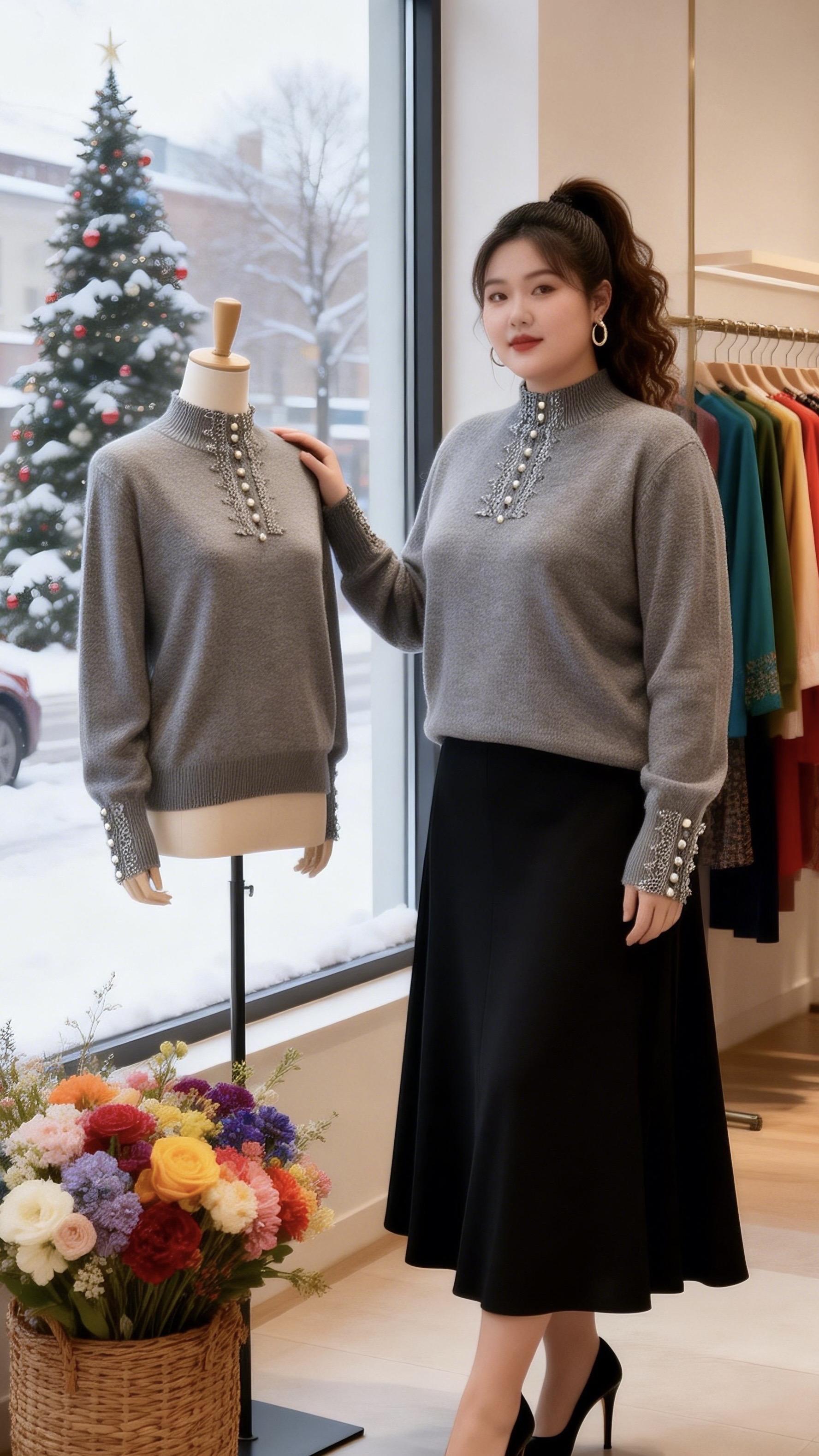 秋冬穿搭 针织打底衫 高级感穿搭 大码女装 漂亮内搭让我赢在了穿搭起跑线