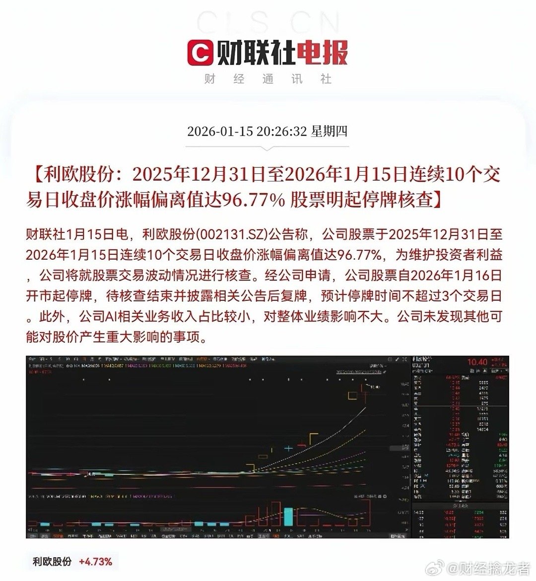 利欧股份！就在刚刚！利欧股份停牌核查了！怕什么来什么，利欧股份晚间也被“晾一边”