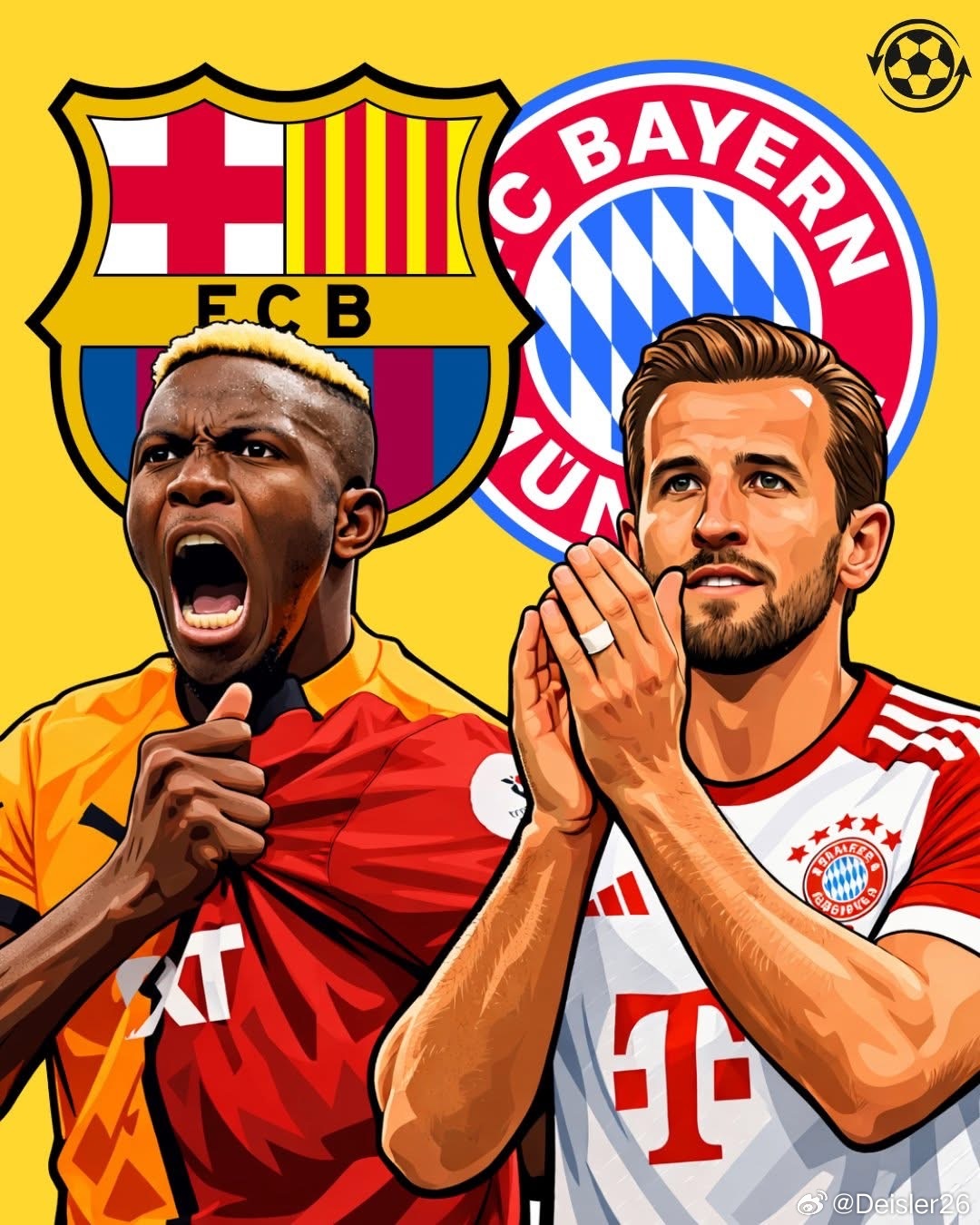 🚨 拜仁慕尼黑已加入維克多·奧斯梅恩的爭奪戰，其轉會費可能高達1.5億歐元❗曼