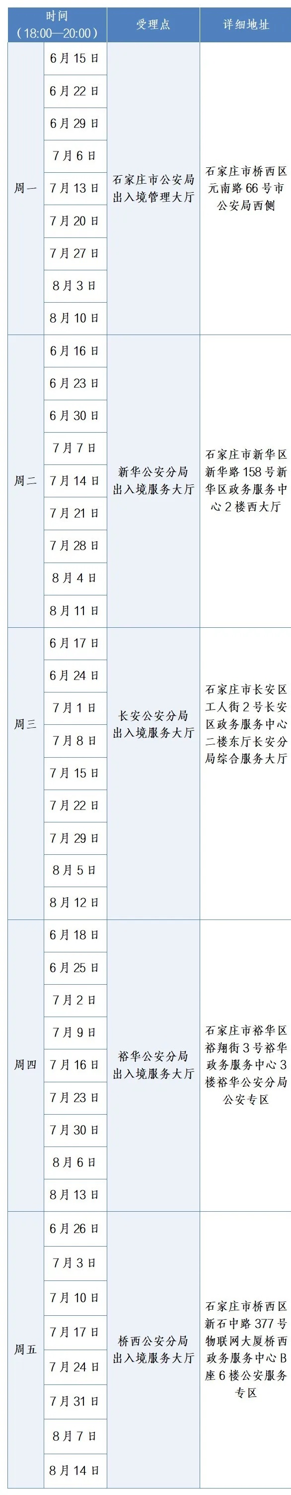 【石家庄公安出入境暑期办证夜间专场来啦】为方便广大市民暑期出国（境）顺利办妥证件