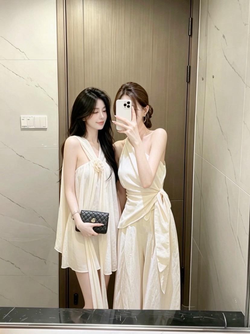 闺蜜长裙 姐妹裙穿搭 闺蜜装温柔风