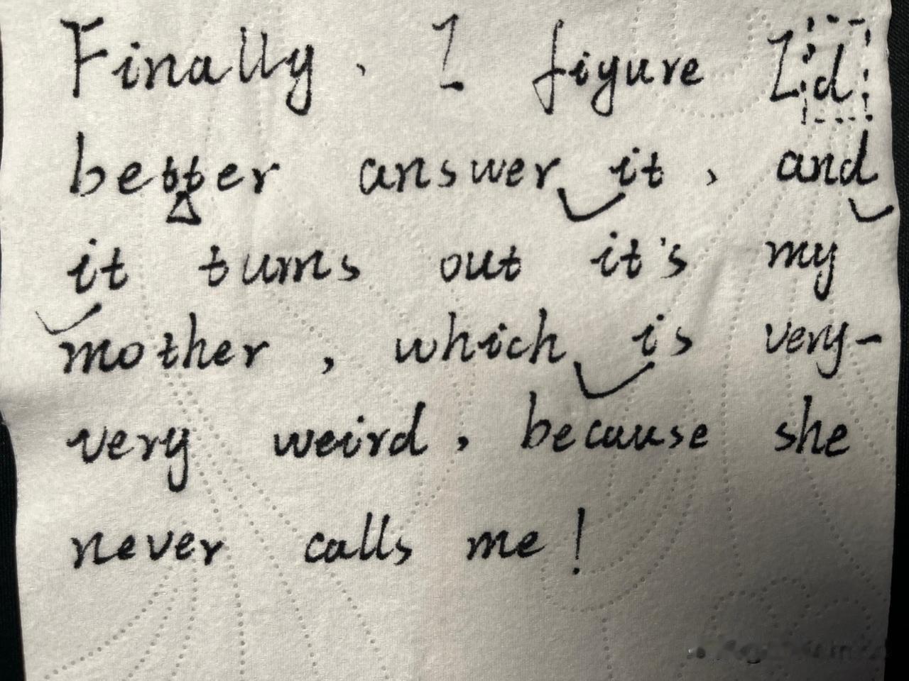 卫生纸学英语大法，今天是一个长难句，很长很长：

Finally, I figu