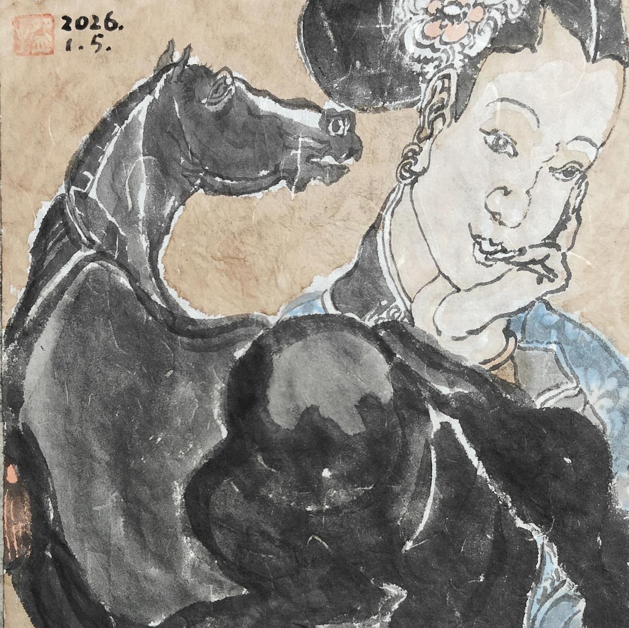 碗子的纸片水墨《拟古》