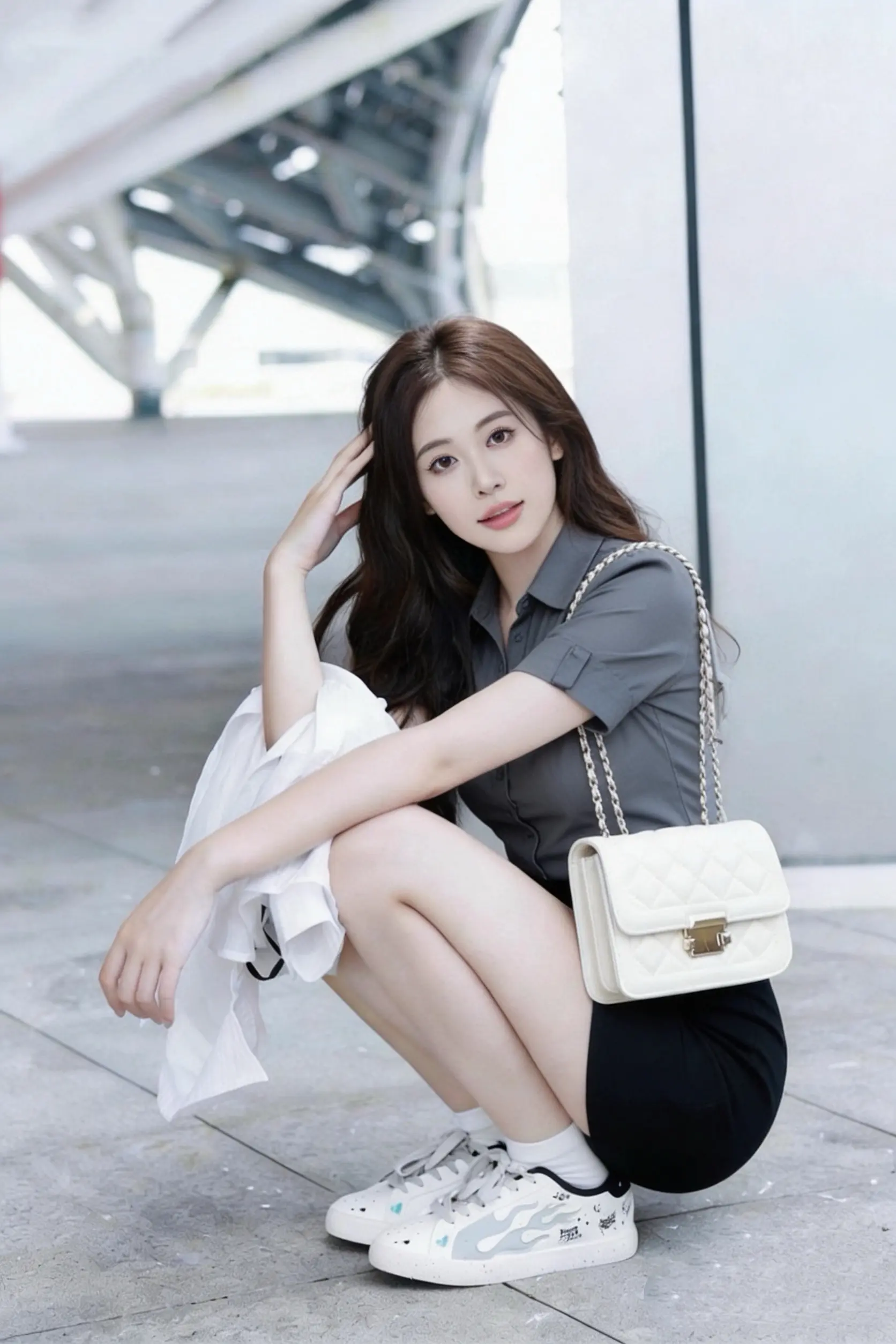 职场甜妹穿搭天花板！      这套“通勤套装”焊在身上了！灰/白两色...