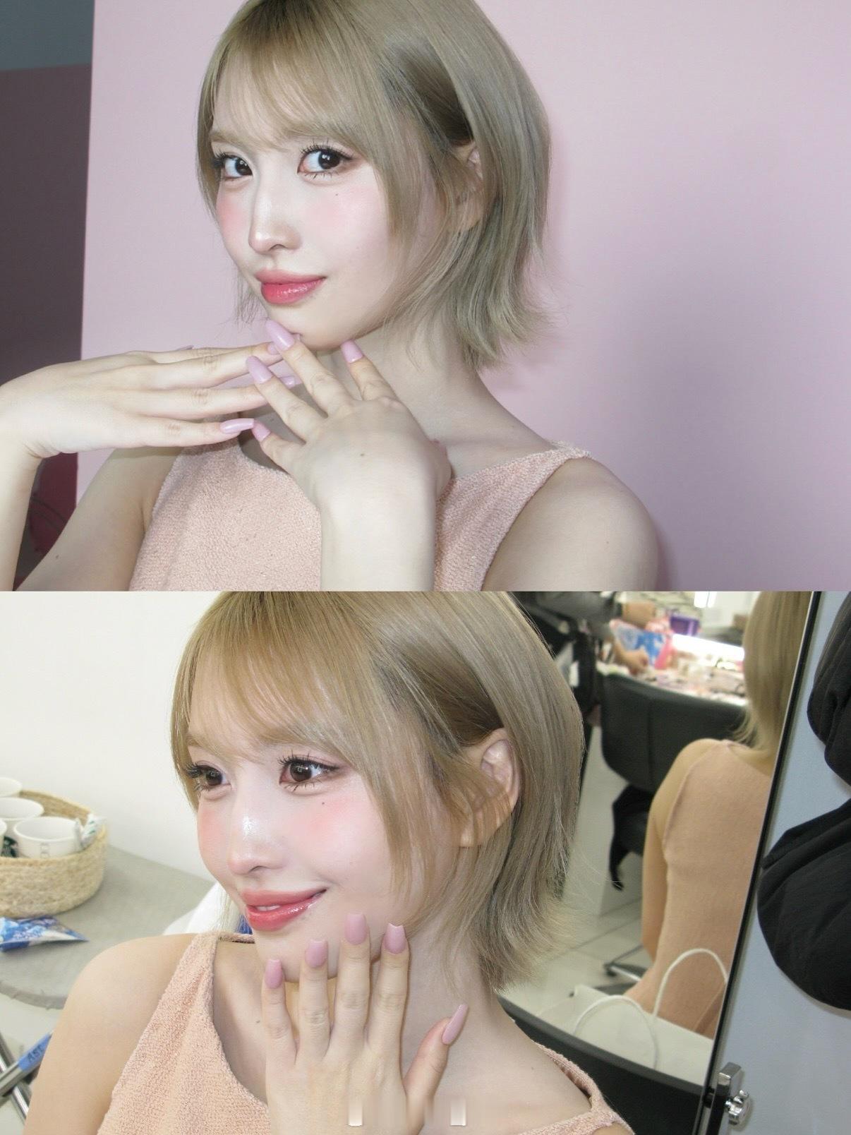 momo粉粉的妆容 ​​​