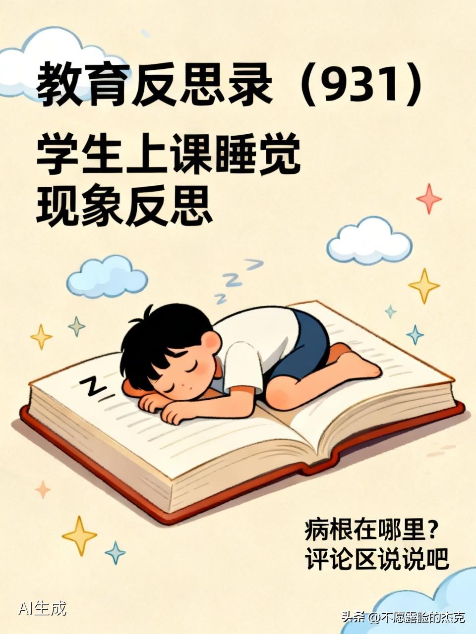 教育反思录（931）
教育怪象之学生上课睡觉
如今
学生上课睡觉
已司空见惯
有