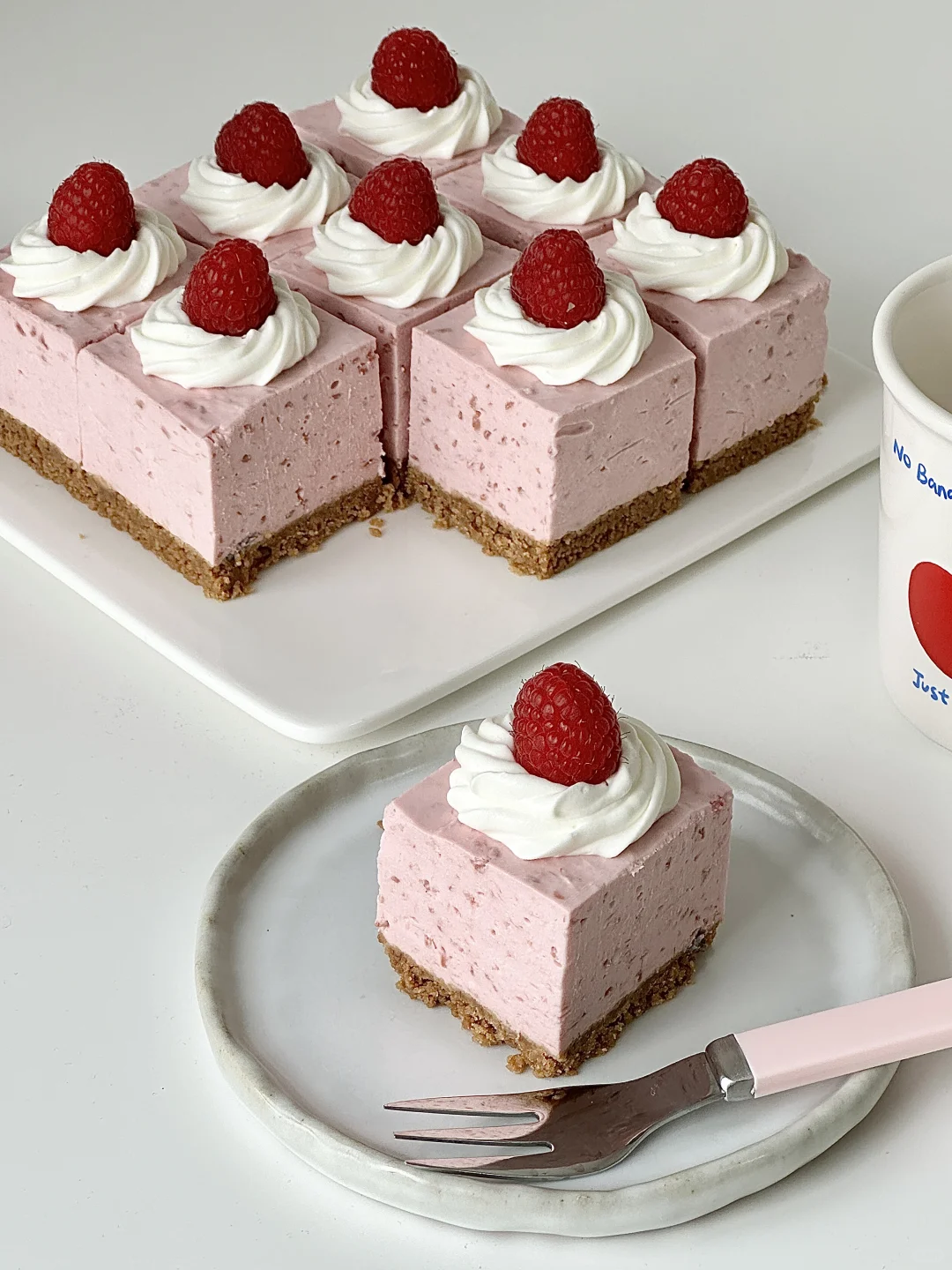 ‼️免烤树莓芝士蛋糕｜高颜值下午茶甜品🍰