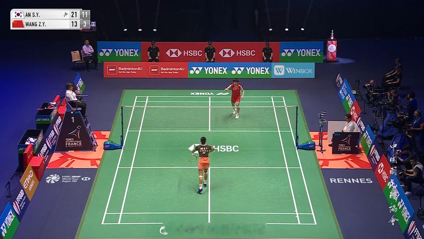 2025年法国羽毛球公开赛 女单 决赛 安洗莹(1) 21-13 11-3 王祉